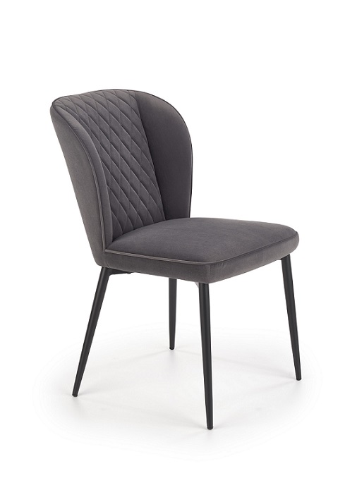 krzesło tapicerowane k399 szare z przeszyciami