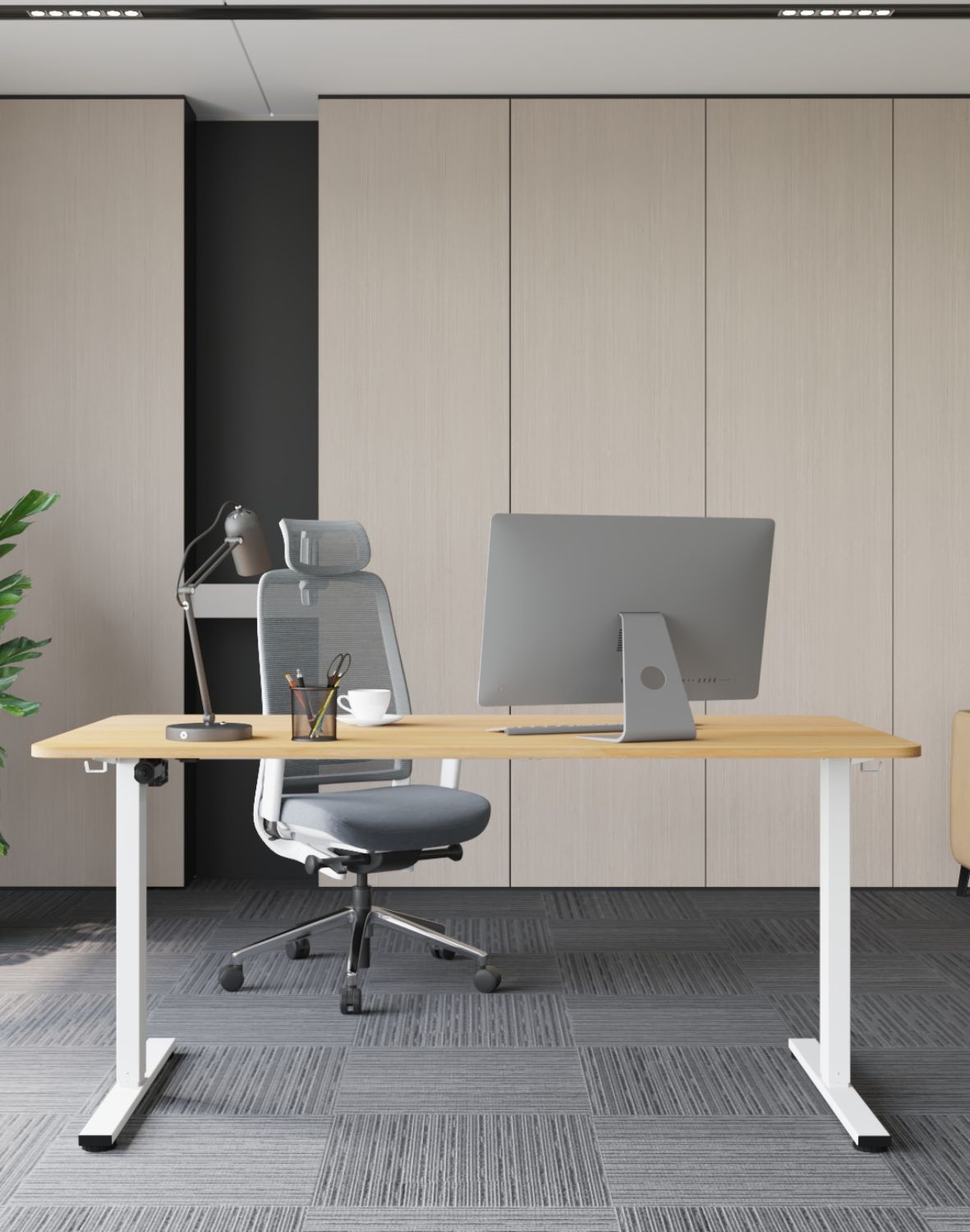 biurko z regulacja wysokosci alto 100 white 140 cm