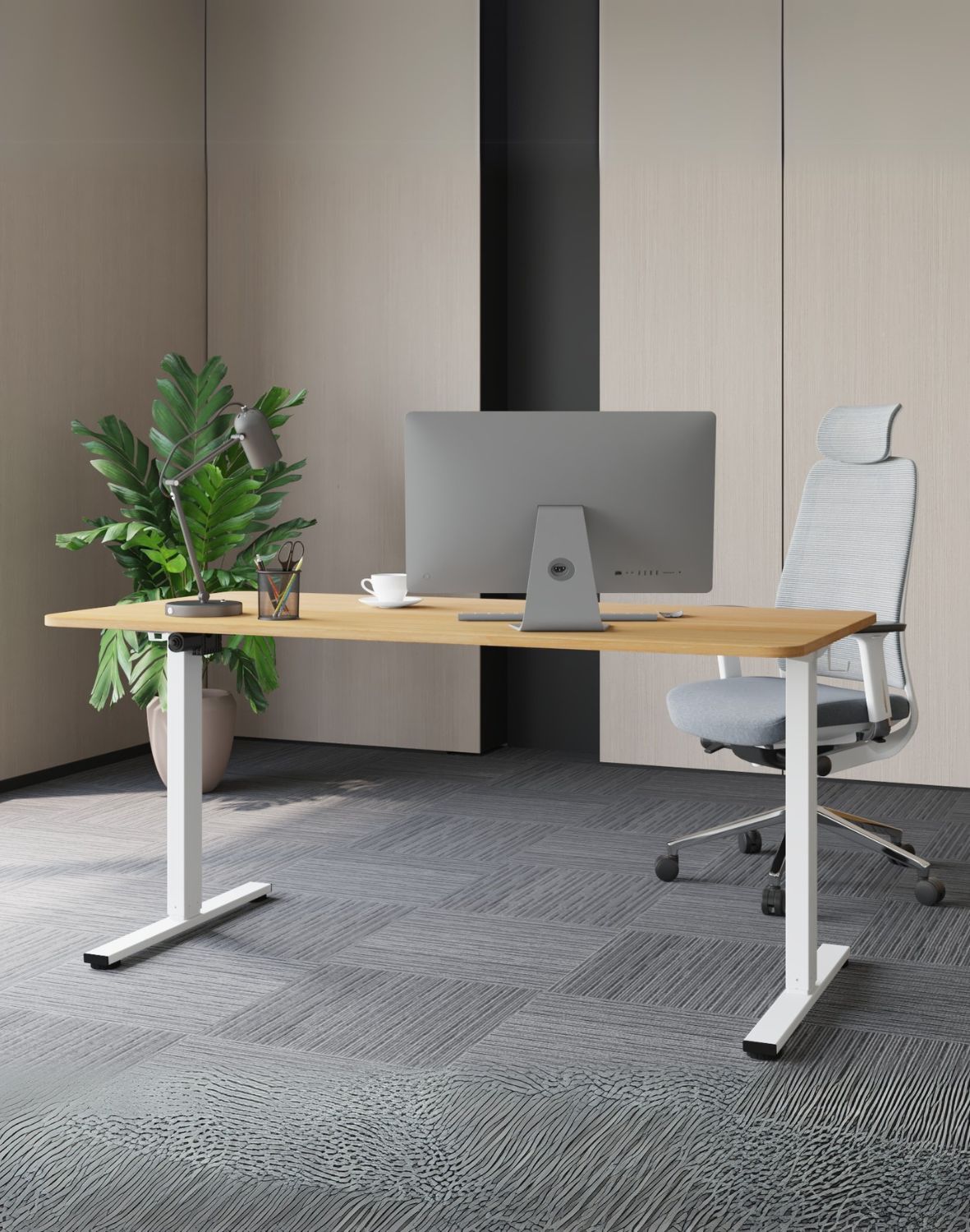 biurko z regulacja wysokosci alto 100 white 140 cm