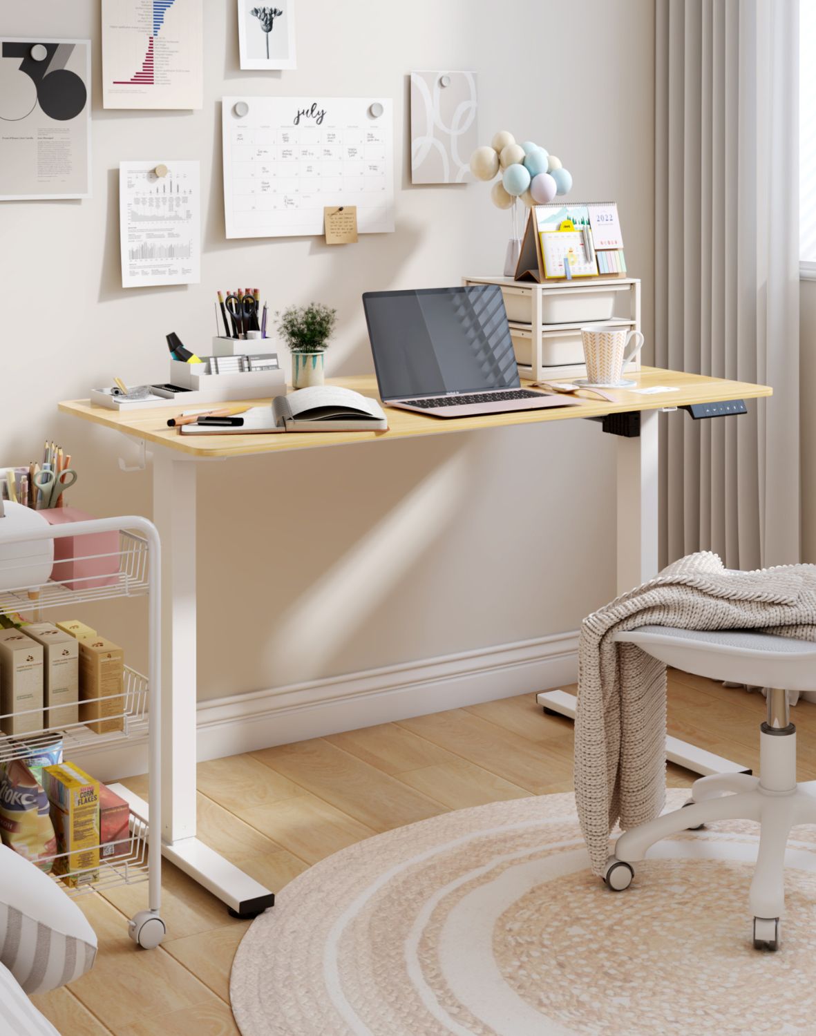 biurko z regulacja wysokosci alto 100 white 140 cm