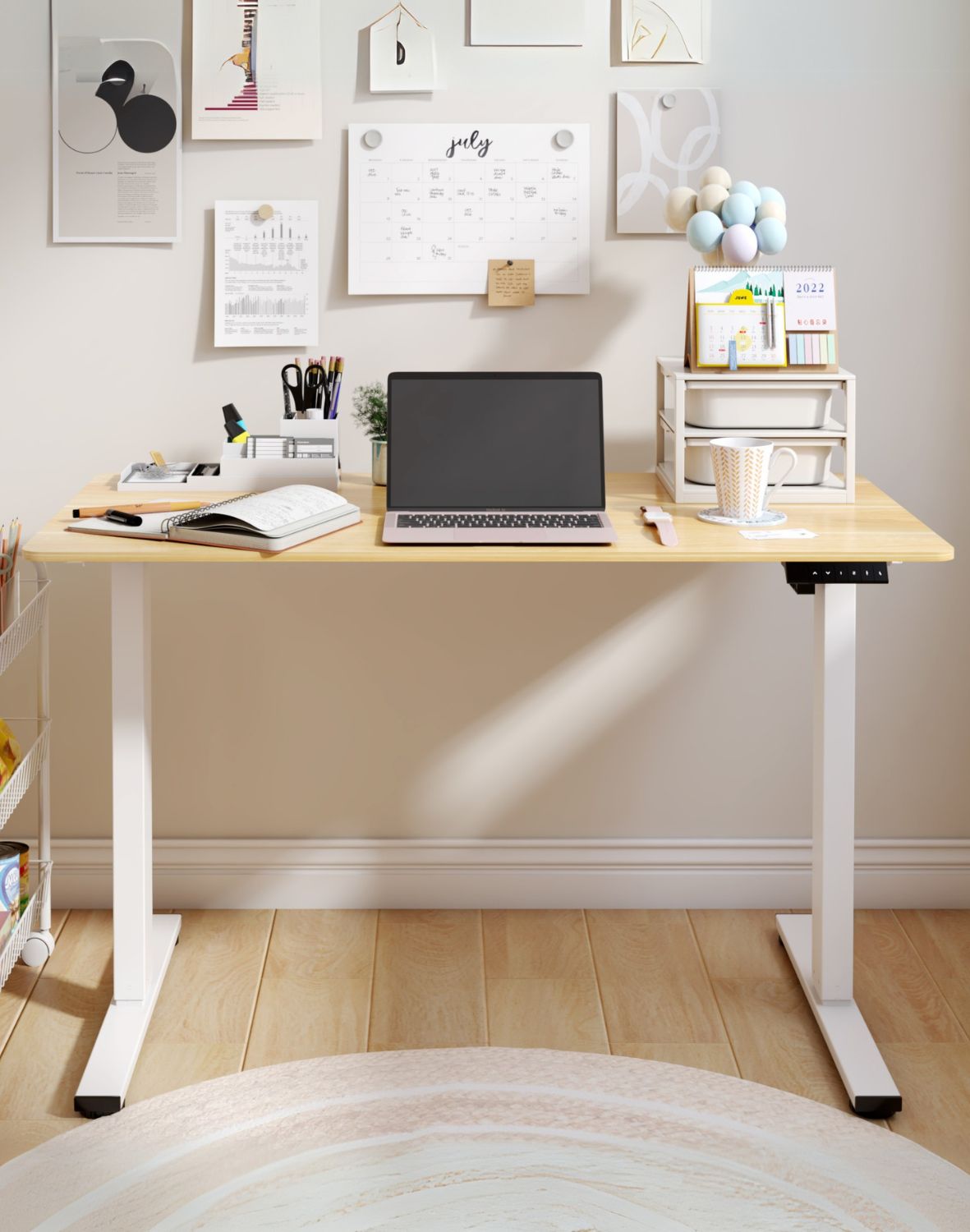 biurko z regulacja wysokosci alto 100 white 140 cm