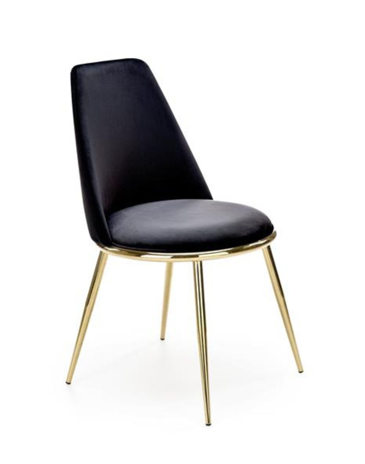 krzesło jadalniane K460 na złotych nogach czarne