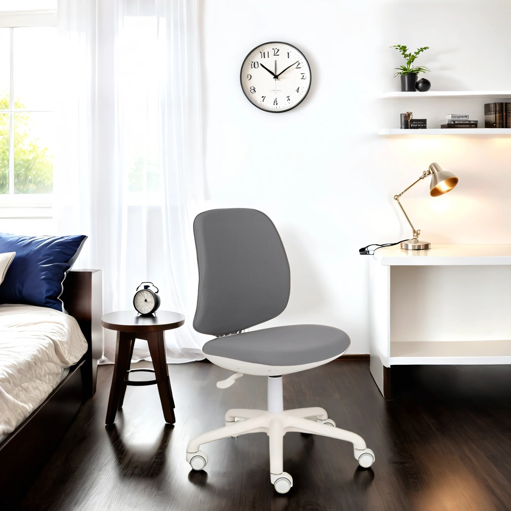 krzesło obrotowe bez podłokietników active white grey