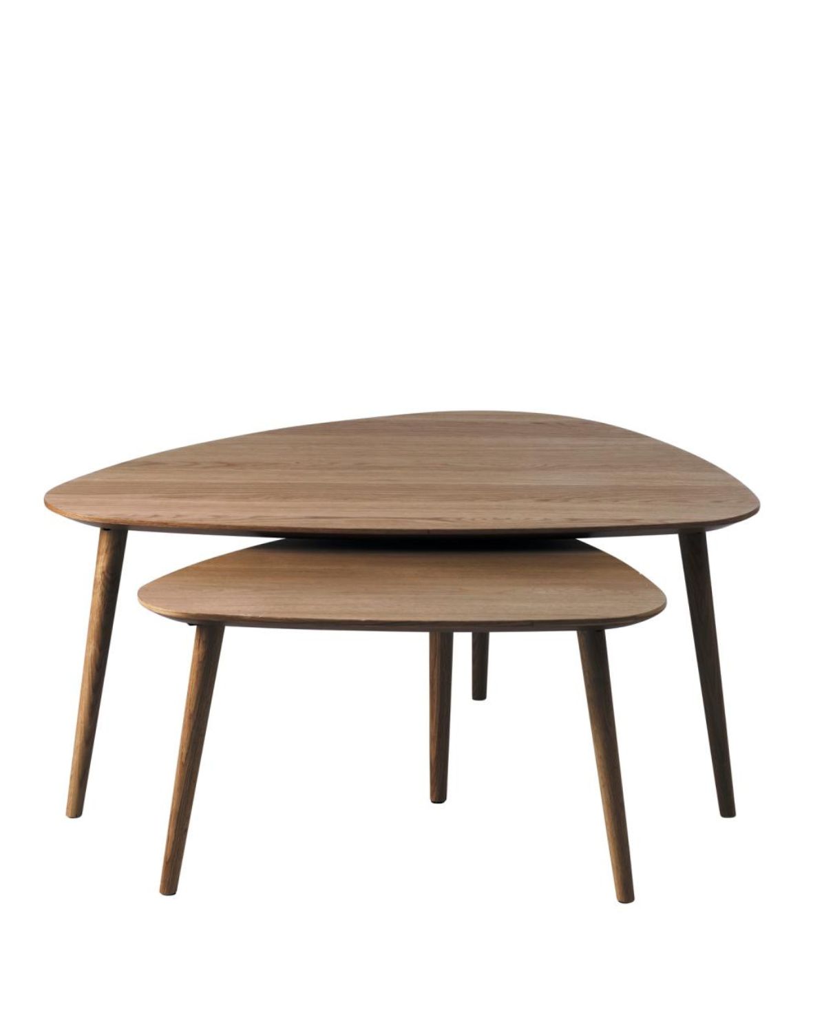 podwójny, trójkątny stolik kawowy adda (48592930), ciemny dąb