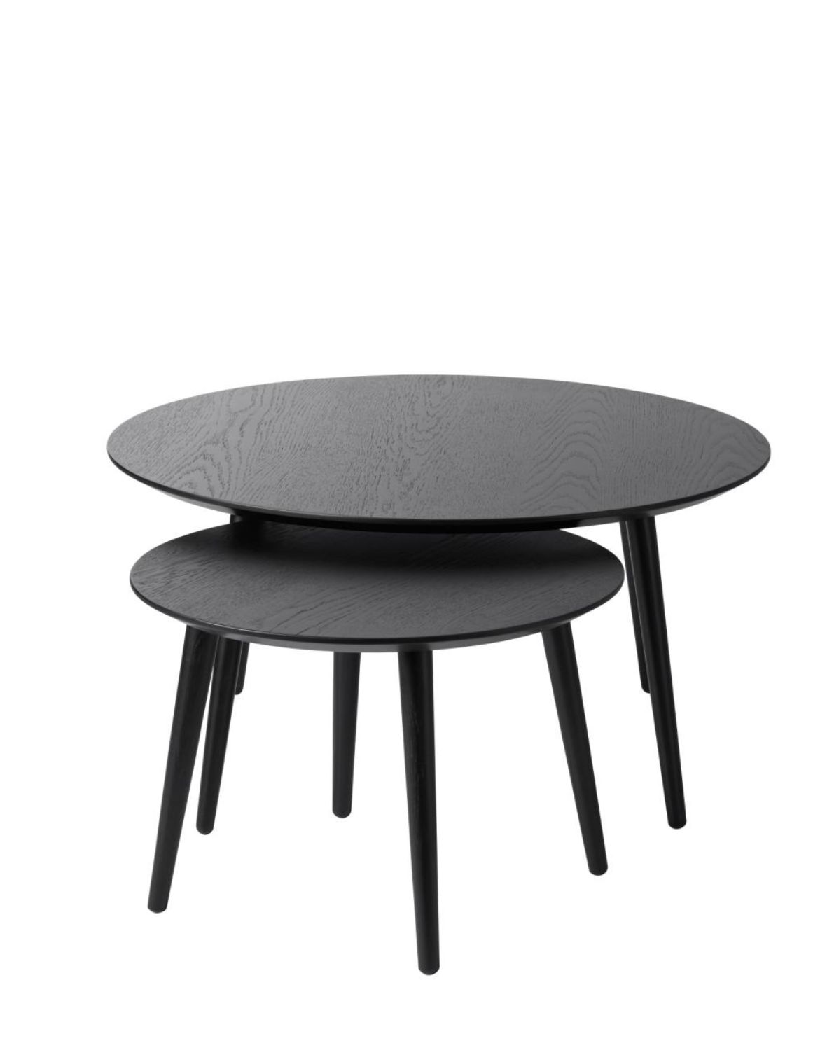 podwójny stolik kawowy, drewniany adda (48584640), czarny