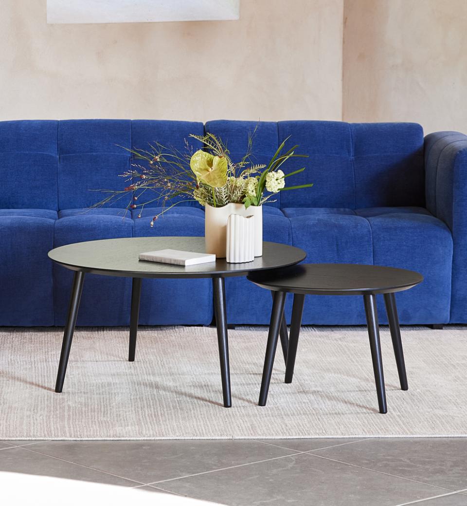 podwójny stolik kawowy, drewniany adda (48584640), czarny