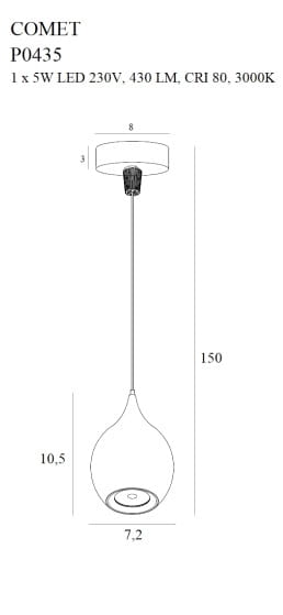 Lampa wisząca Comet