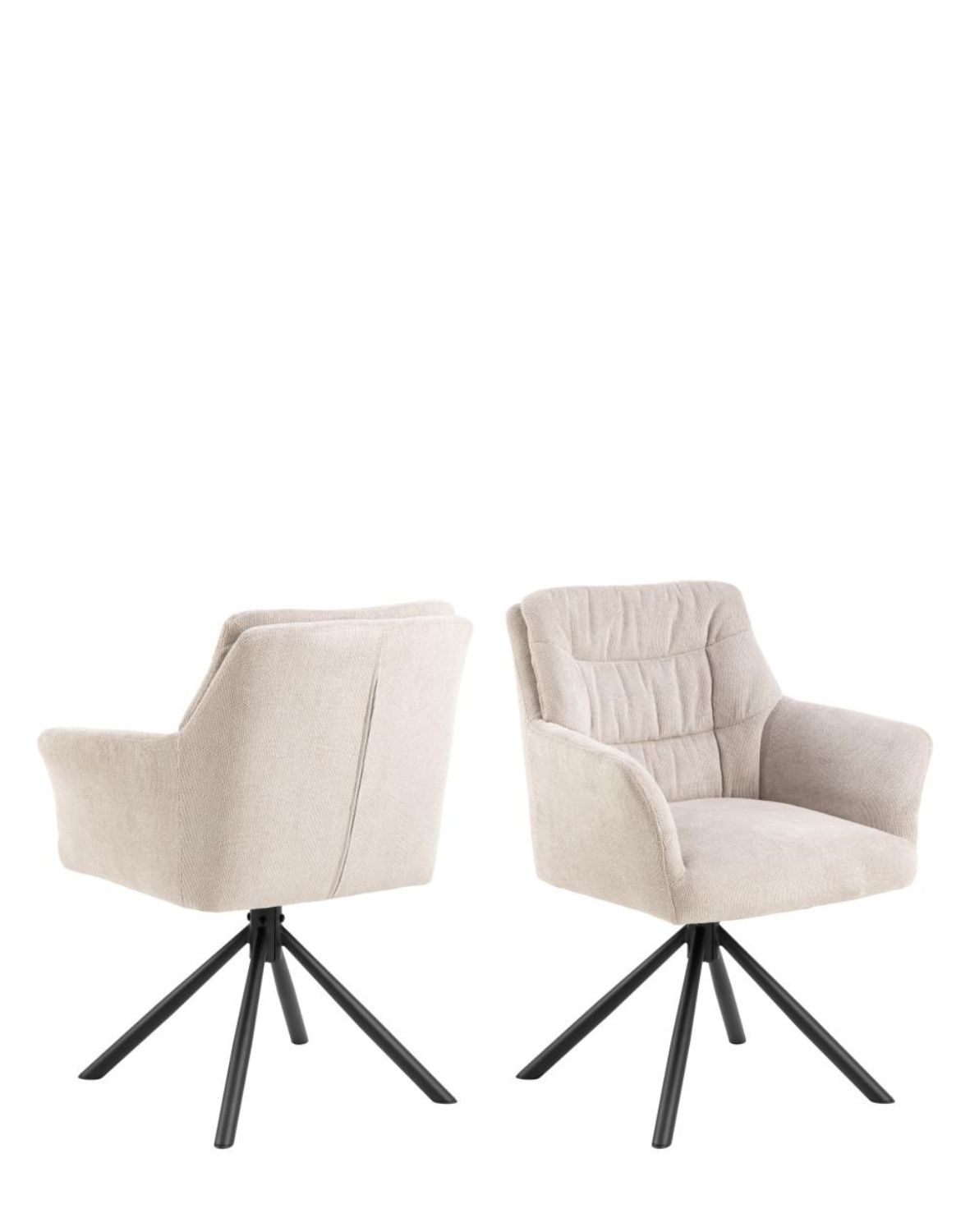 krzesło jadalniane obrotowe alonso beżowe z podłokietnikami (09745)