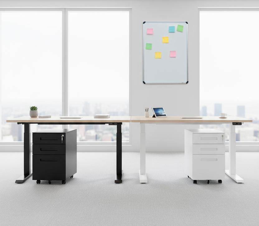 Zestaw: Biurko Alto 101 White + kontenerek