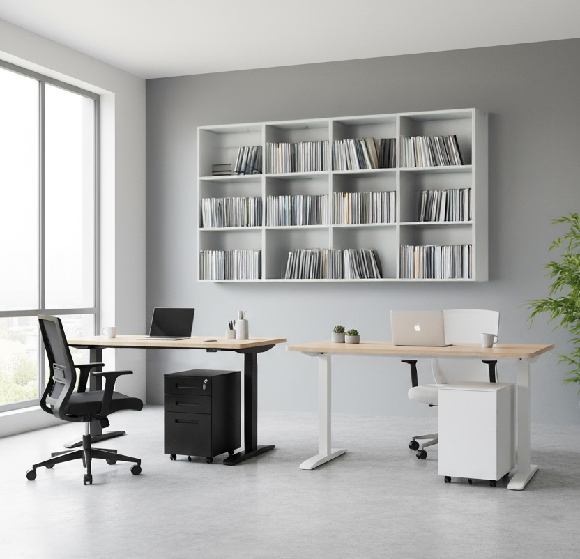 Zestaw: Biurko Alto 102 White + kontenerek