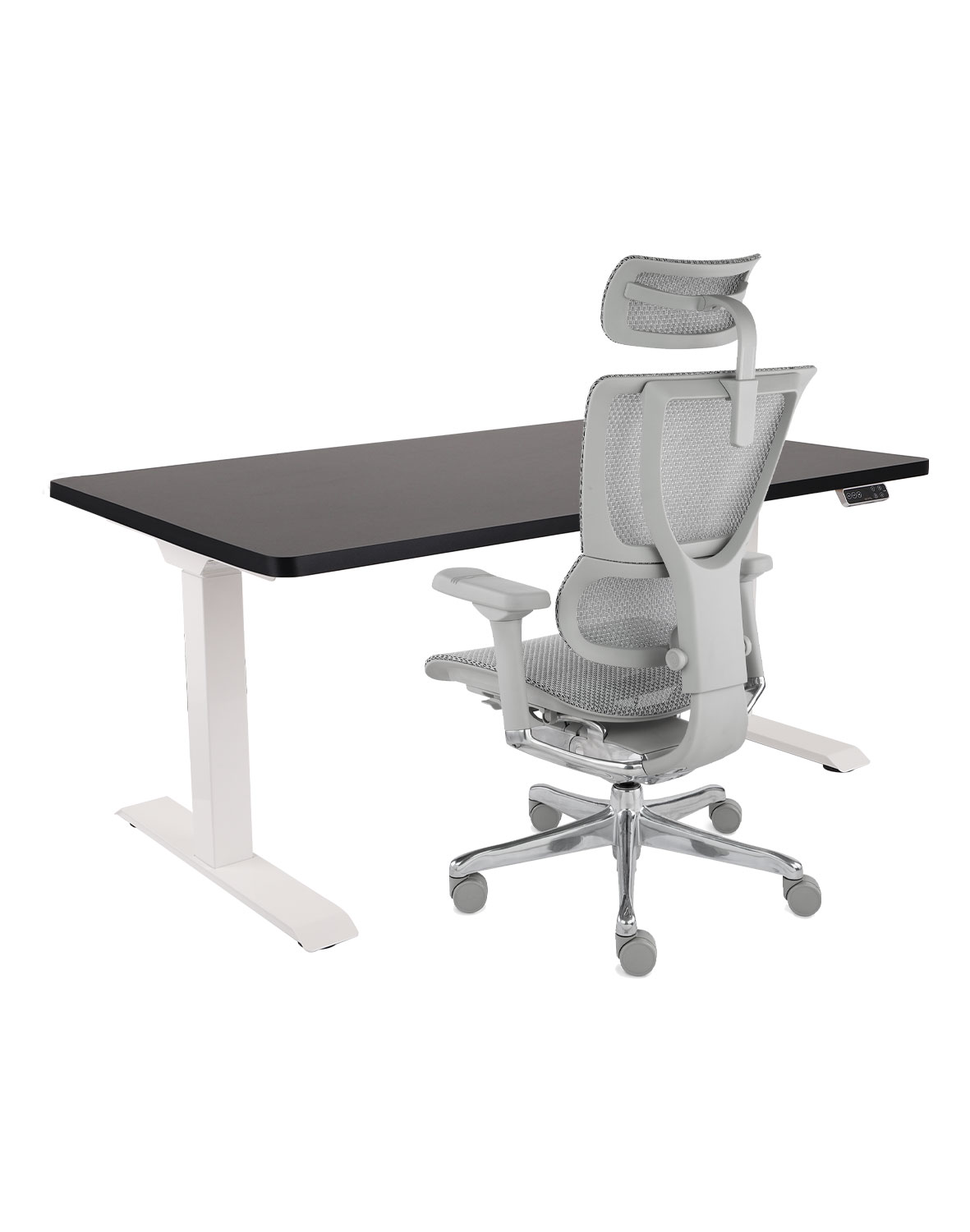 Fotel Ioo 2 + Biurko regulowane Alto 101 White