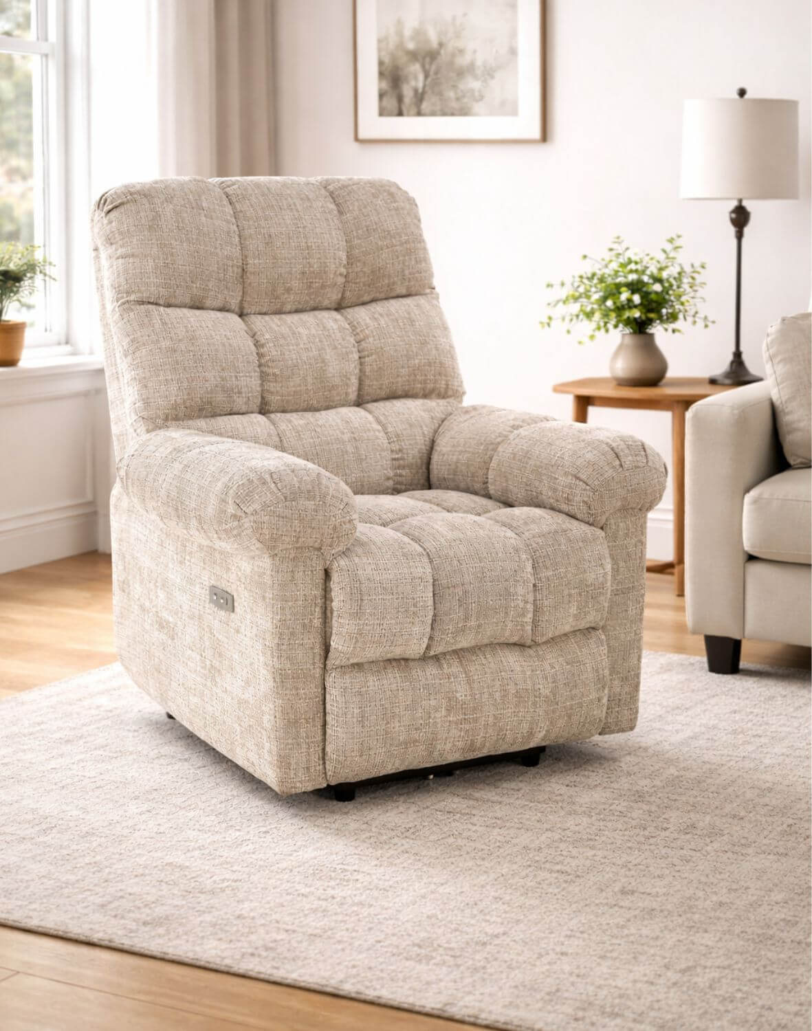 fotel amore z funkcją elektrycznego rozkładania, beżowy