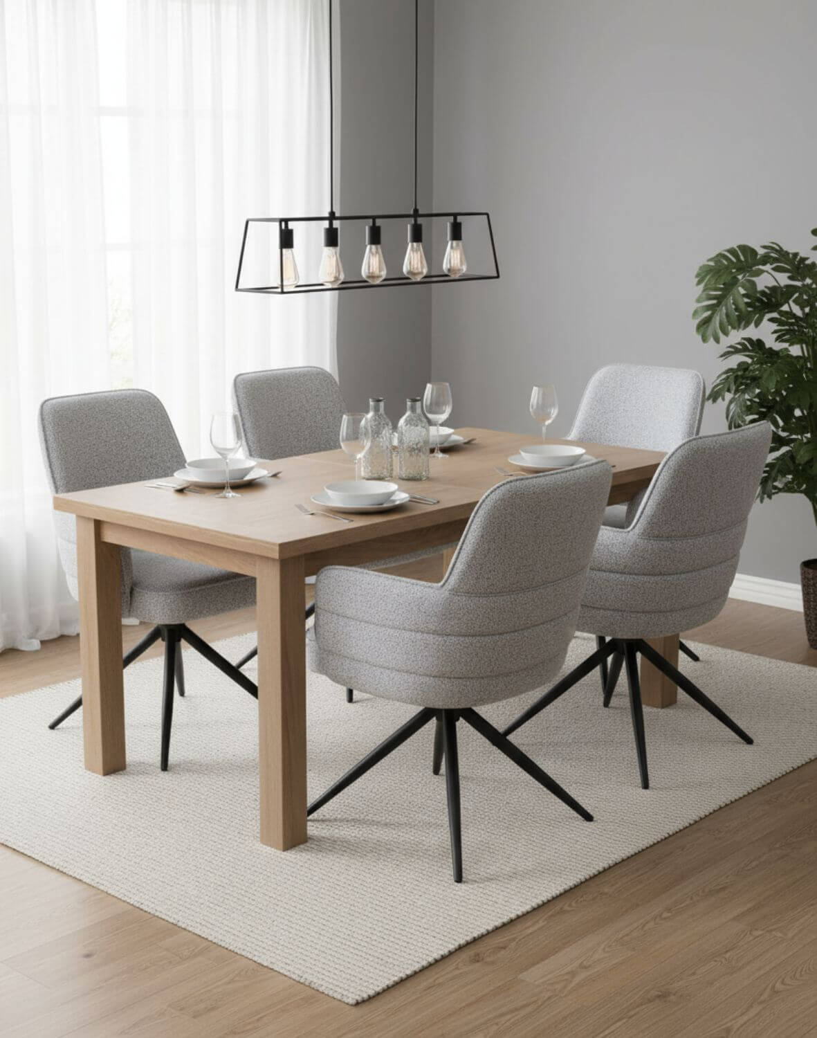 krzesło obrotowe do jadalni apollo, szare