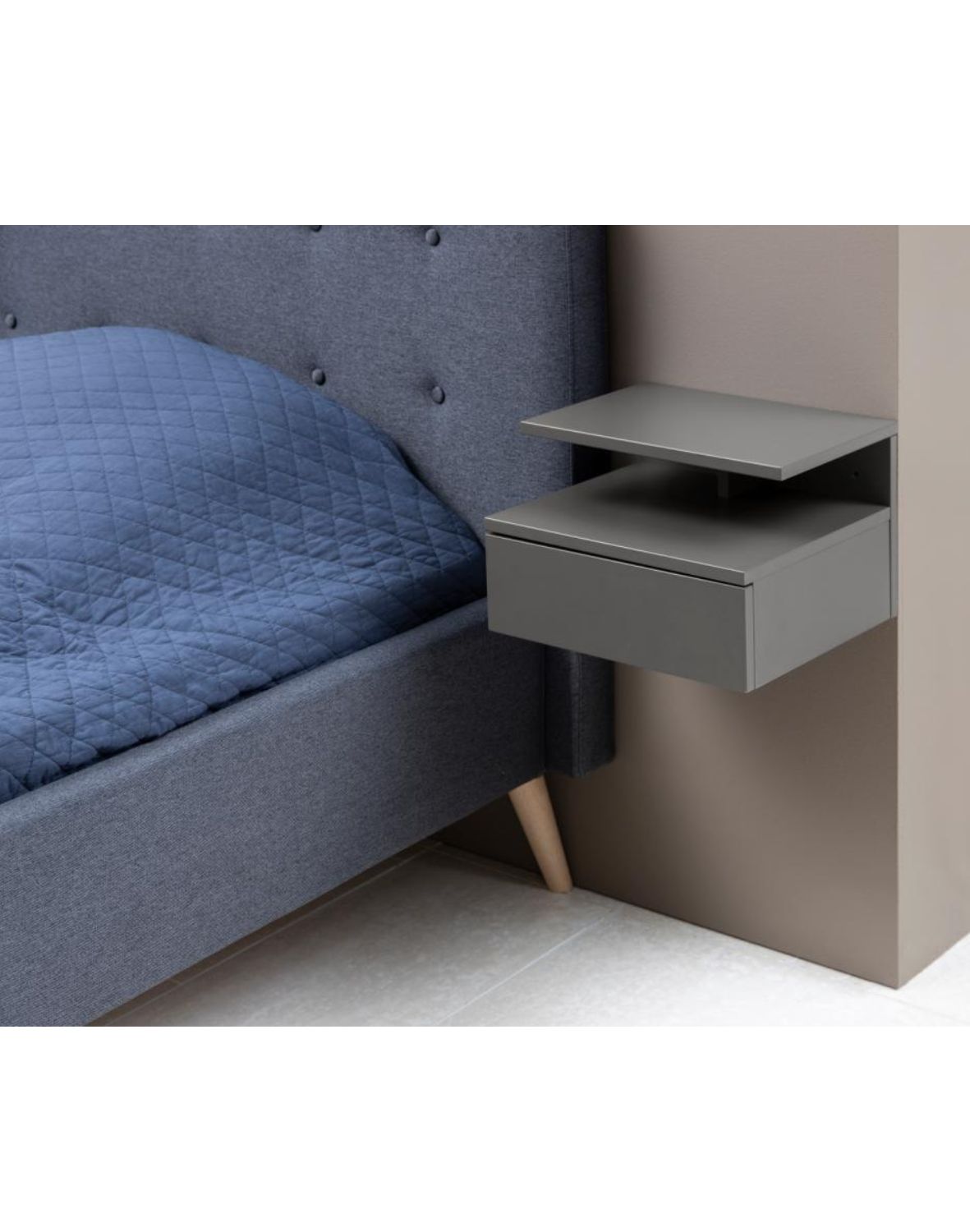 szafka nocna wisząca ashlan, szara (07182)