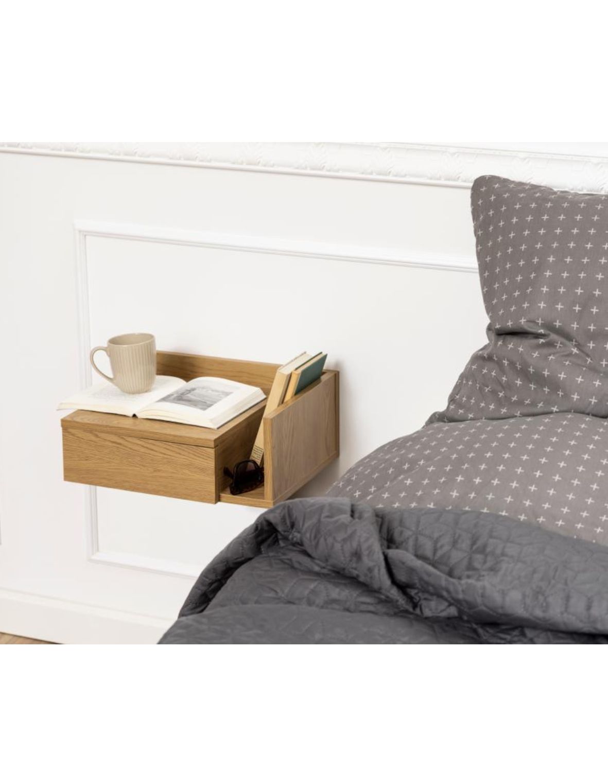 szafka nocna wisząca ashlan, dziki dąb (07313)