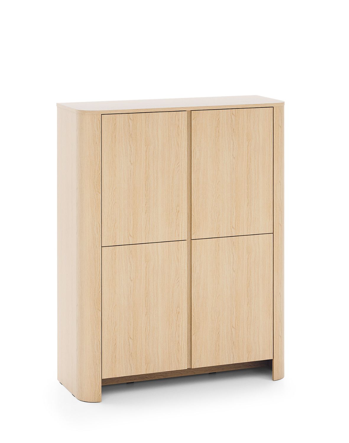 wysoka komoda bari k103 ze złotą listwą, dąb vicenza