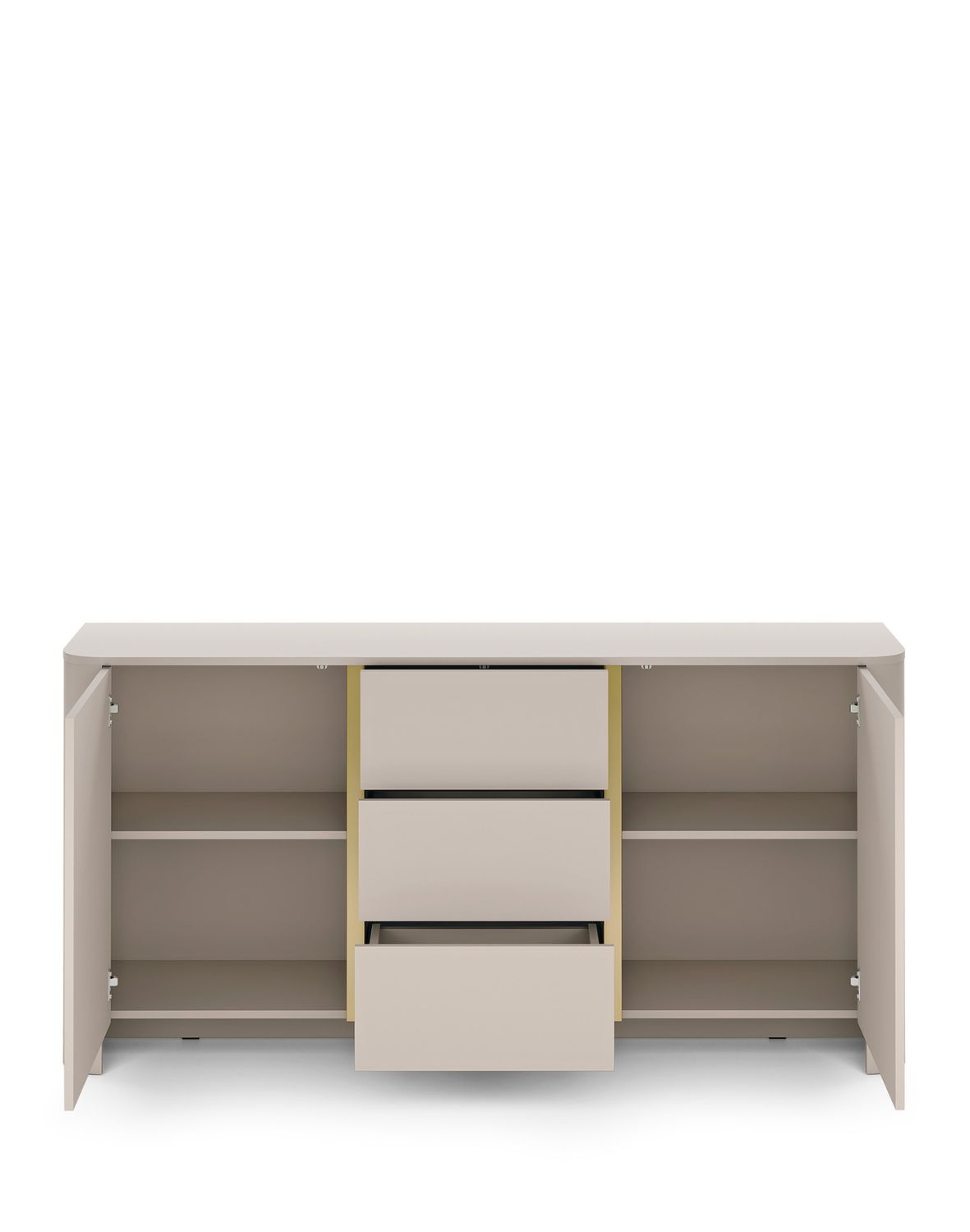 szeroka komoda kaszmir z szufladami bari ksz168 ze złotą listwą