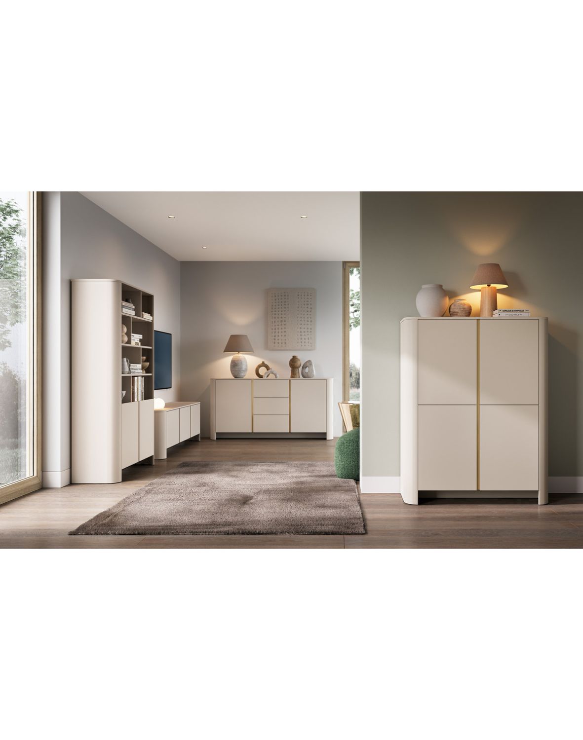 szeroka komoda kaszmir z szufladami bari ksz168 ze złotą listwą