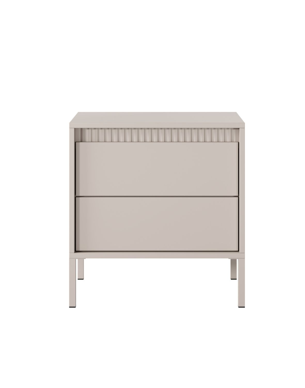 beżowy stolik nocny z szufladami senso 2s