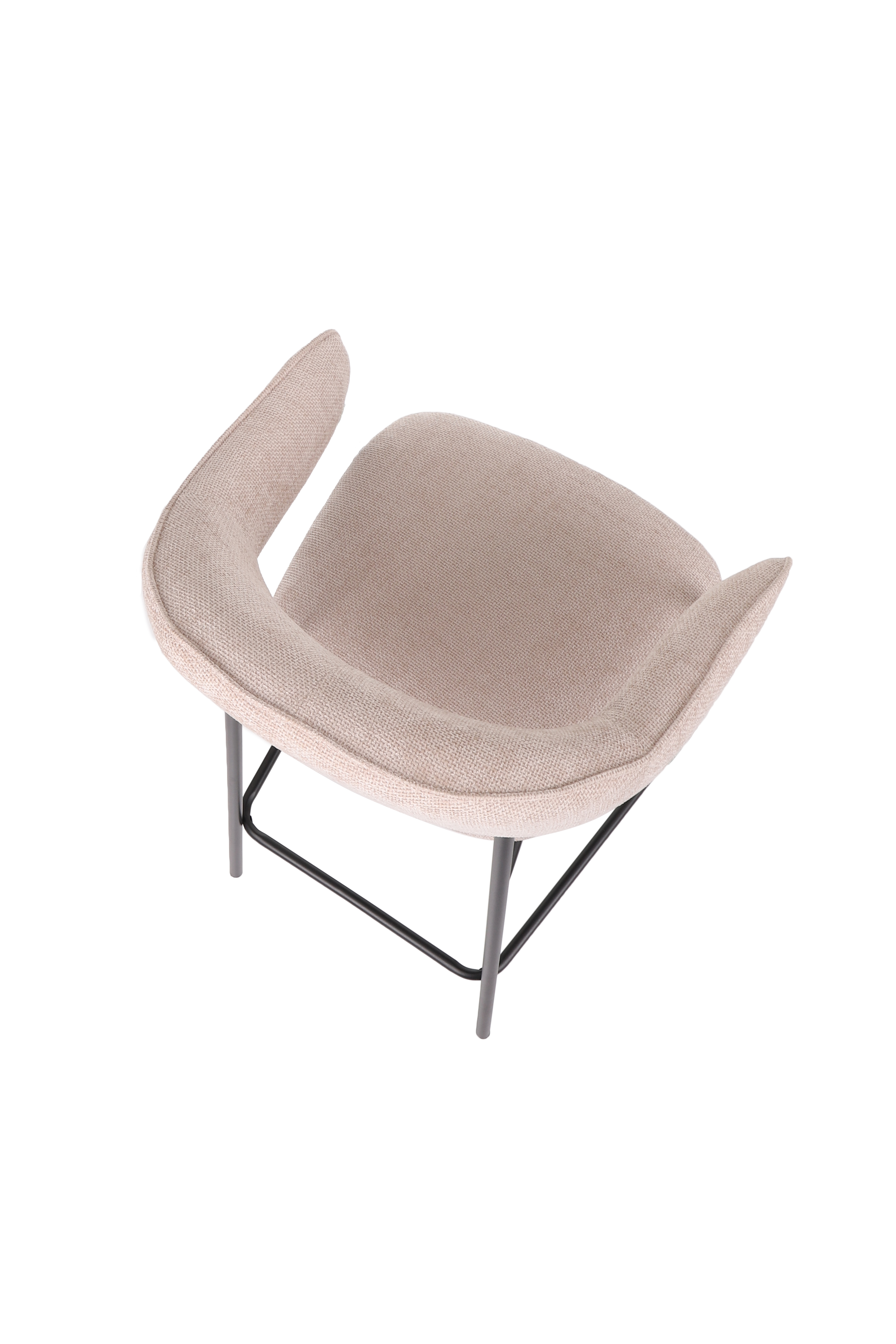 hoker do kuchni z podnóżkiem bianca, tapicerowany, beżowy