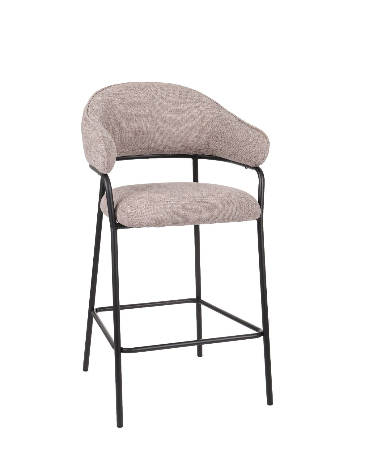 hoker do kuchni z podnóżkiem bianca, tapicerowany, szary