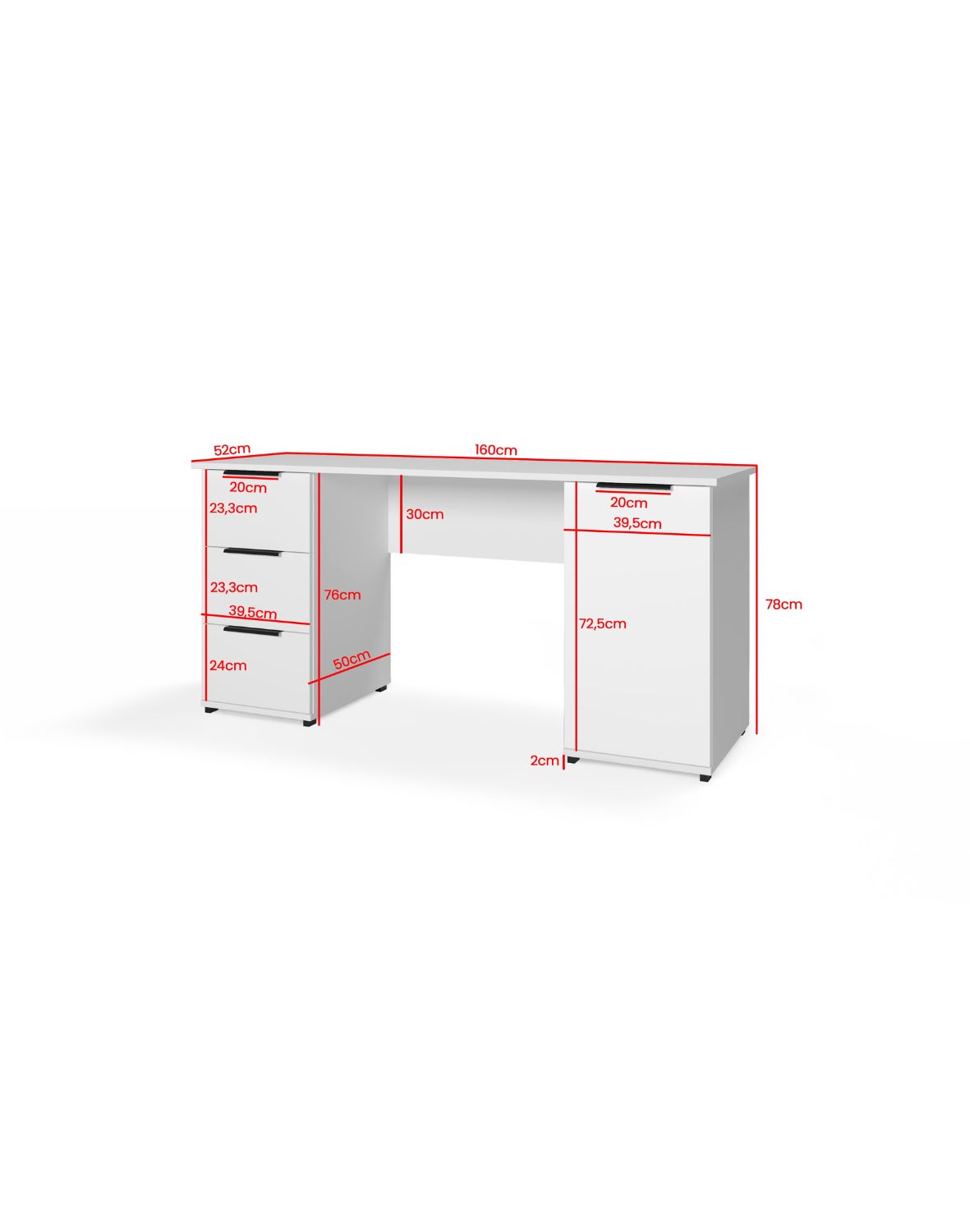 Biurko Tivo 160 cm białe