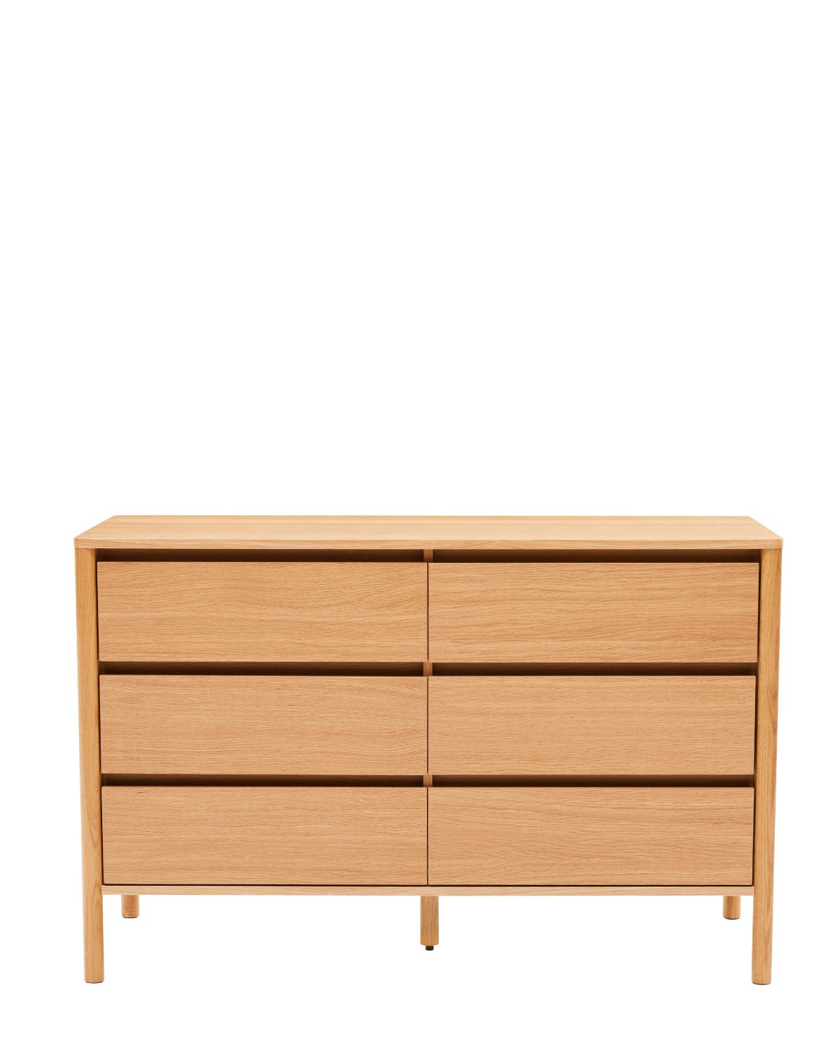 komoda blair z 6 szufladami (cd01) naturalny dąb 120 cm