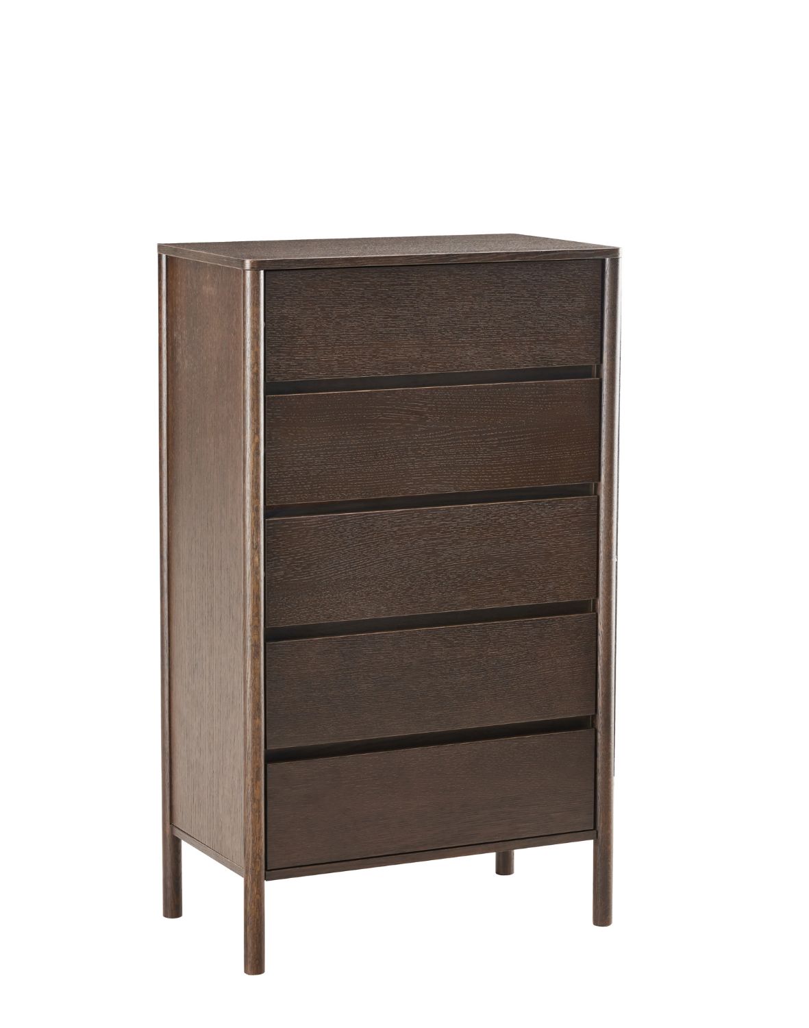 wysoka komoda blair z 5 szufladami (cd02) przydymiony dąb 70x118 cm