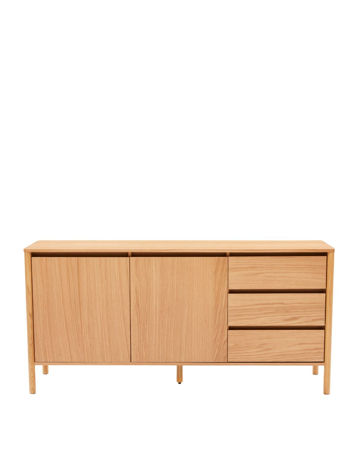 komoda Blair 160 cm, naturalny dąb, 3 szuflady i szafka (SB01)