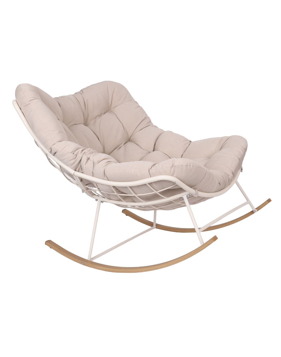 fotel bujany ogrodowy na płozach havana beżowy