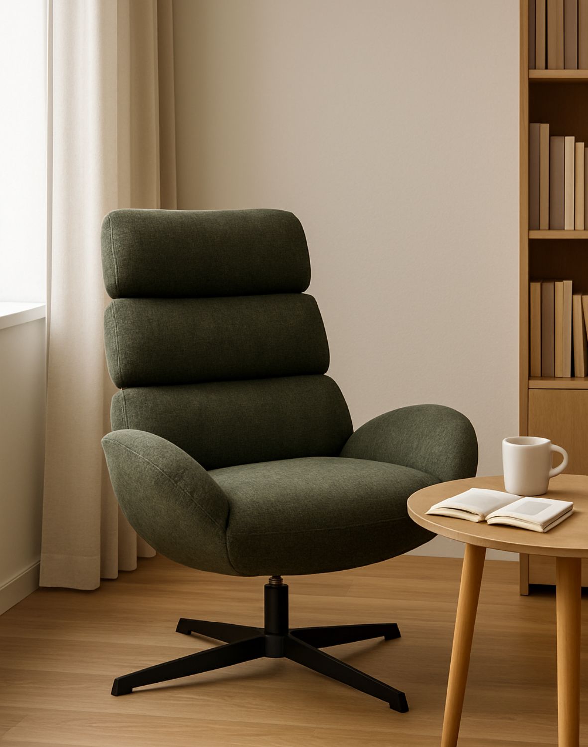 fotel obrotowy Cloud z wysokim oparciem, zielony (fs80)