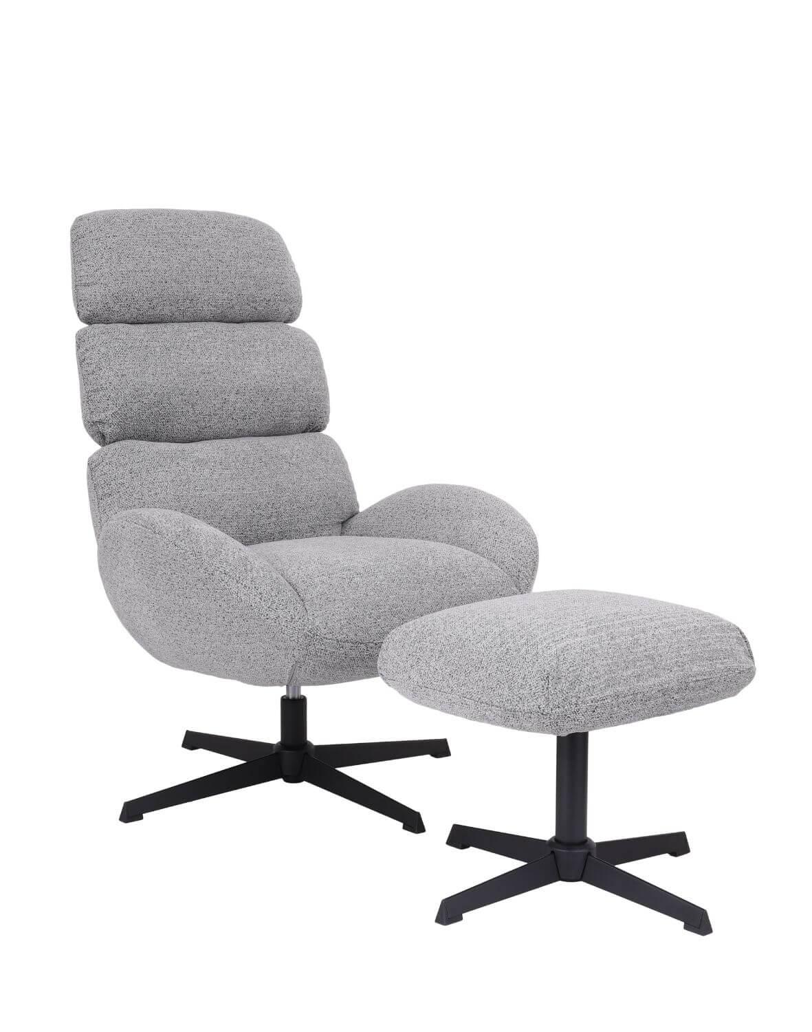 fotel obrotowy cloud z wysokim oparciem, szary