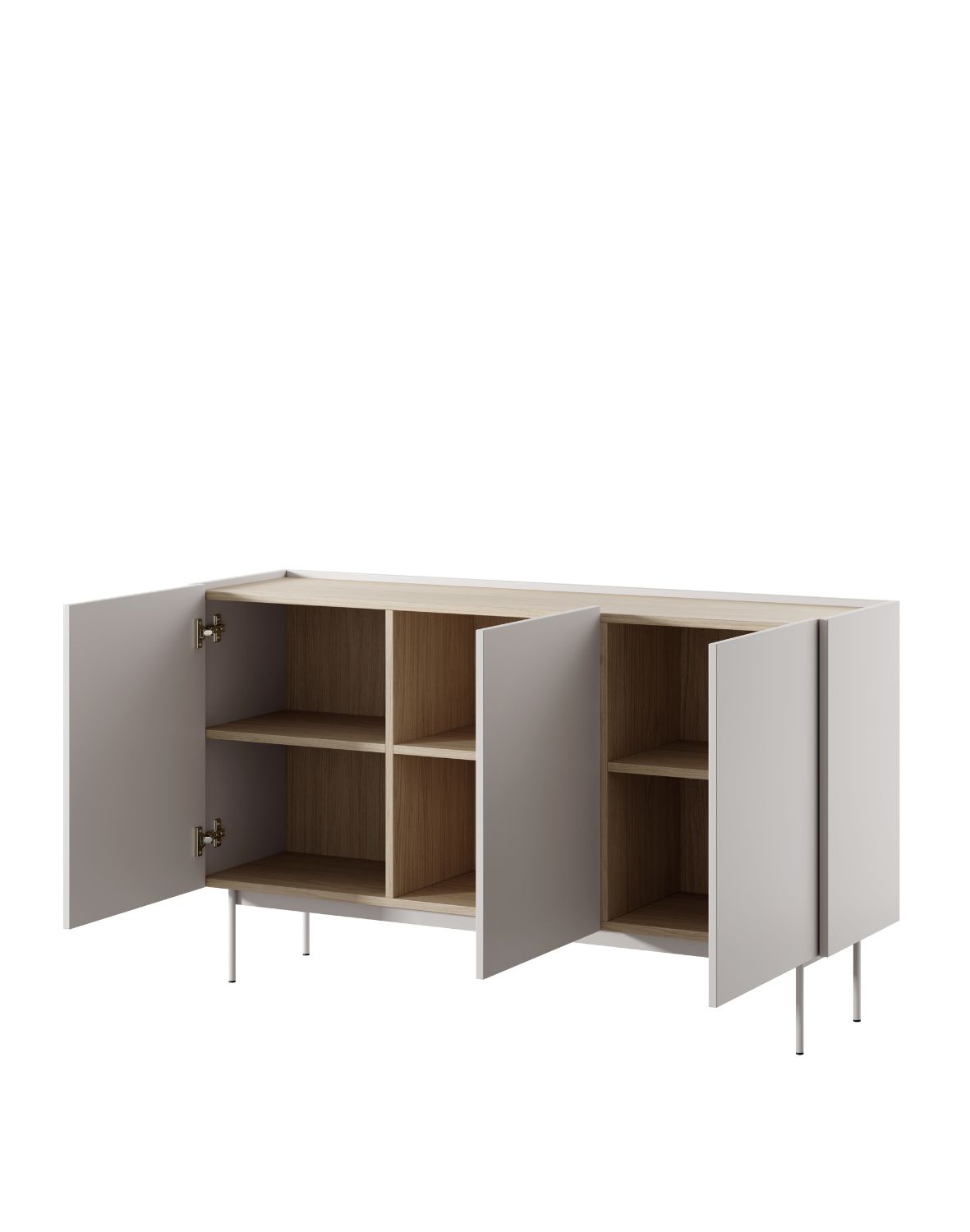 nowoczesna komoda color k-144 kaszmirowa/dąb linea