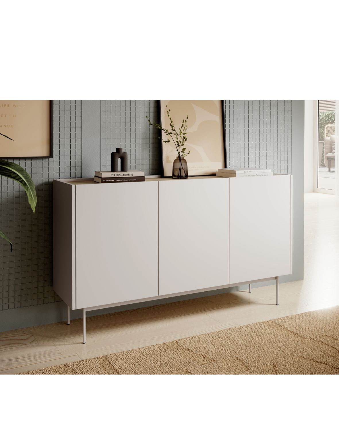 nowoczesna komoda color k-144 kaszmirowa/dąb linea