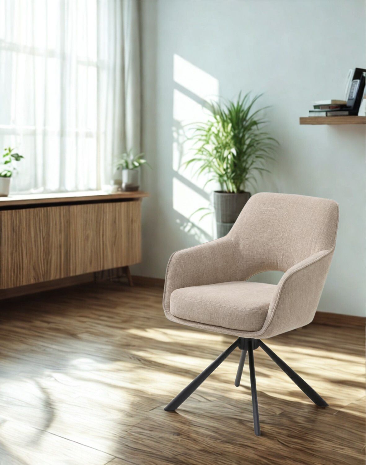 krzesło obrotowe do jadalni cowley, beżowe (54900004)