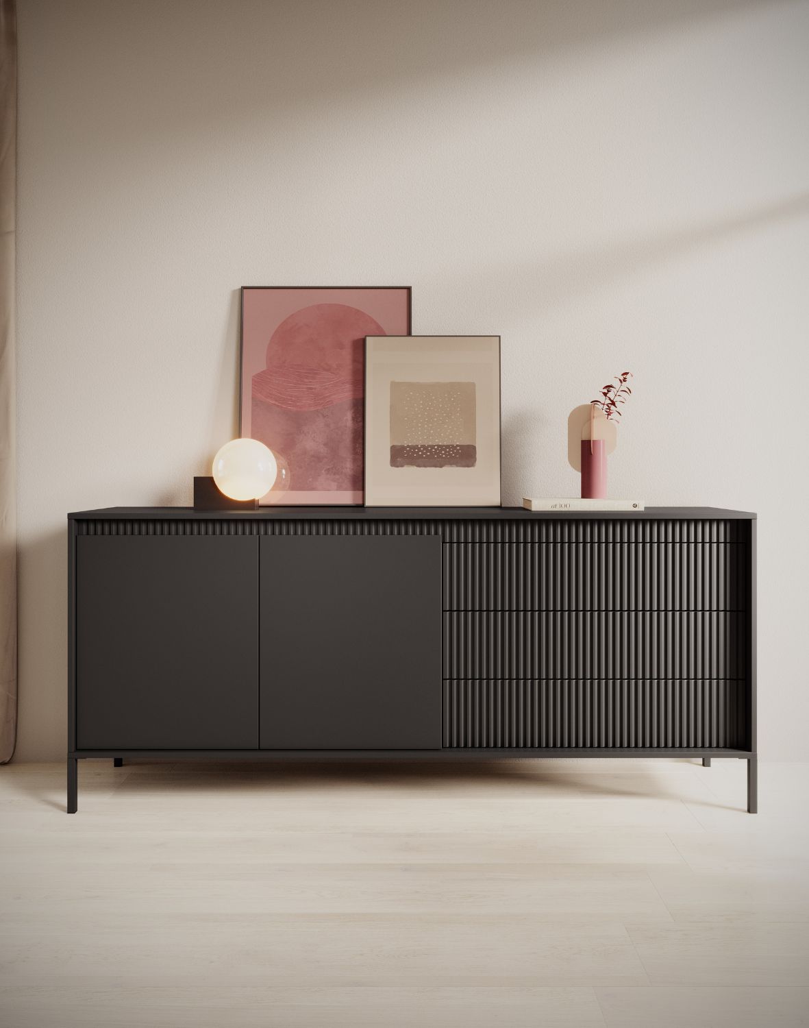 pojemna czarna komoda senso c