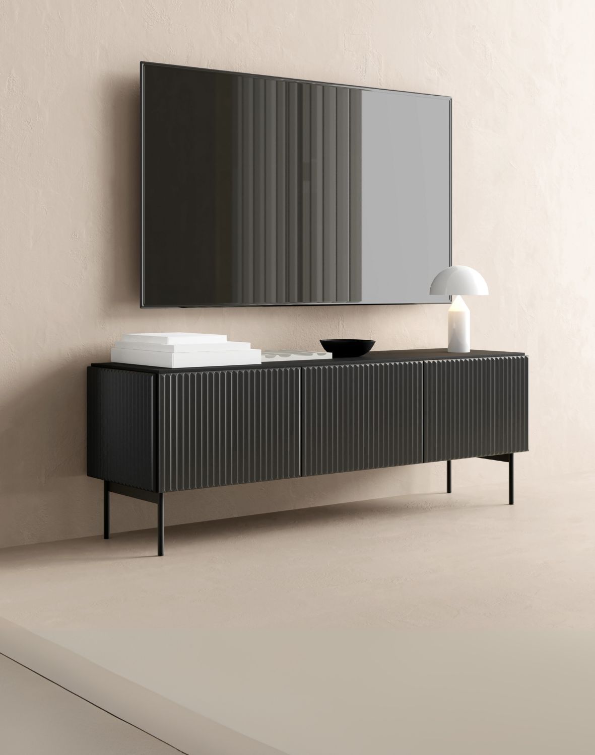 czarna szafka rtv muti f 147