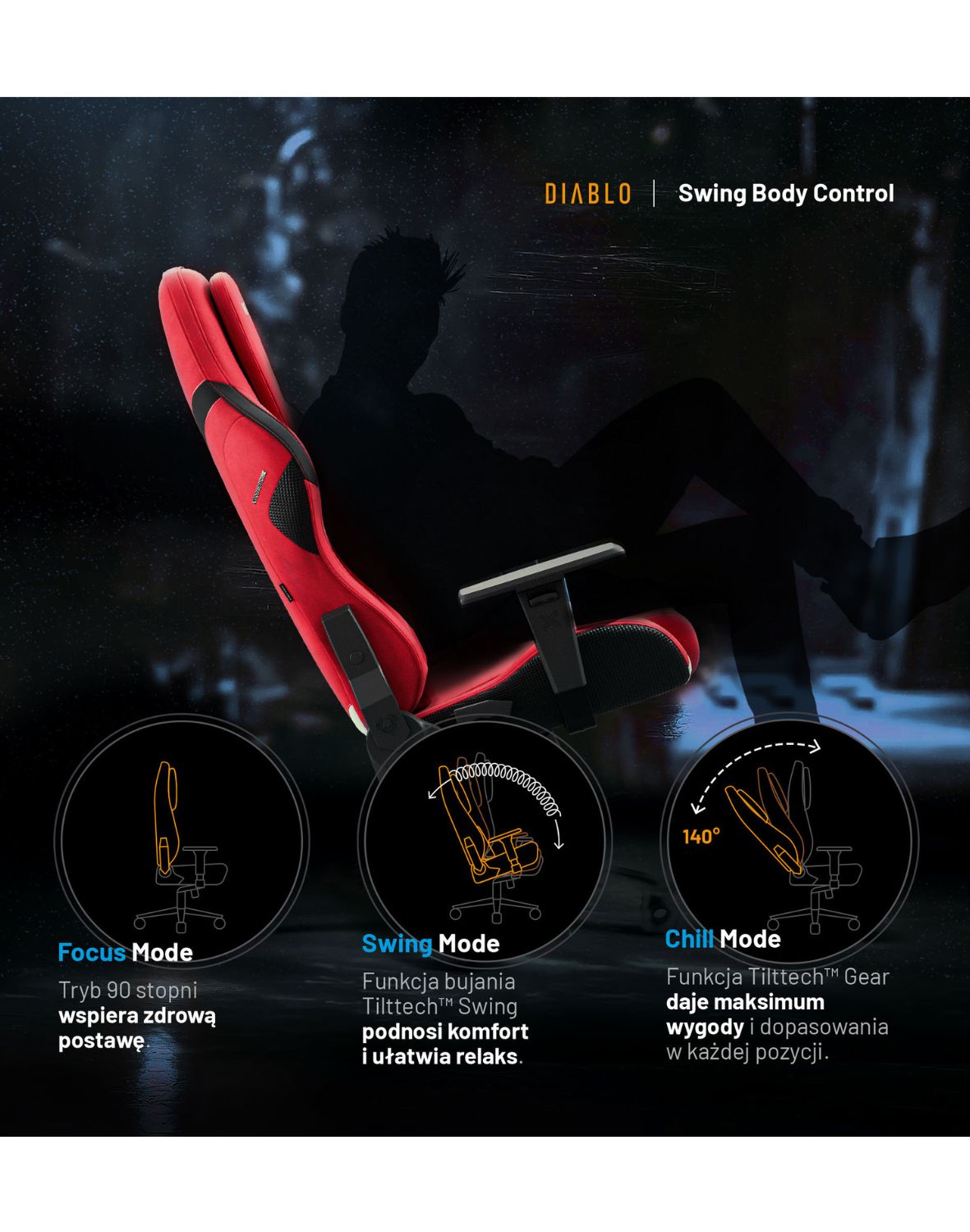 czerwony fotel gamingowy, diablo, prime