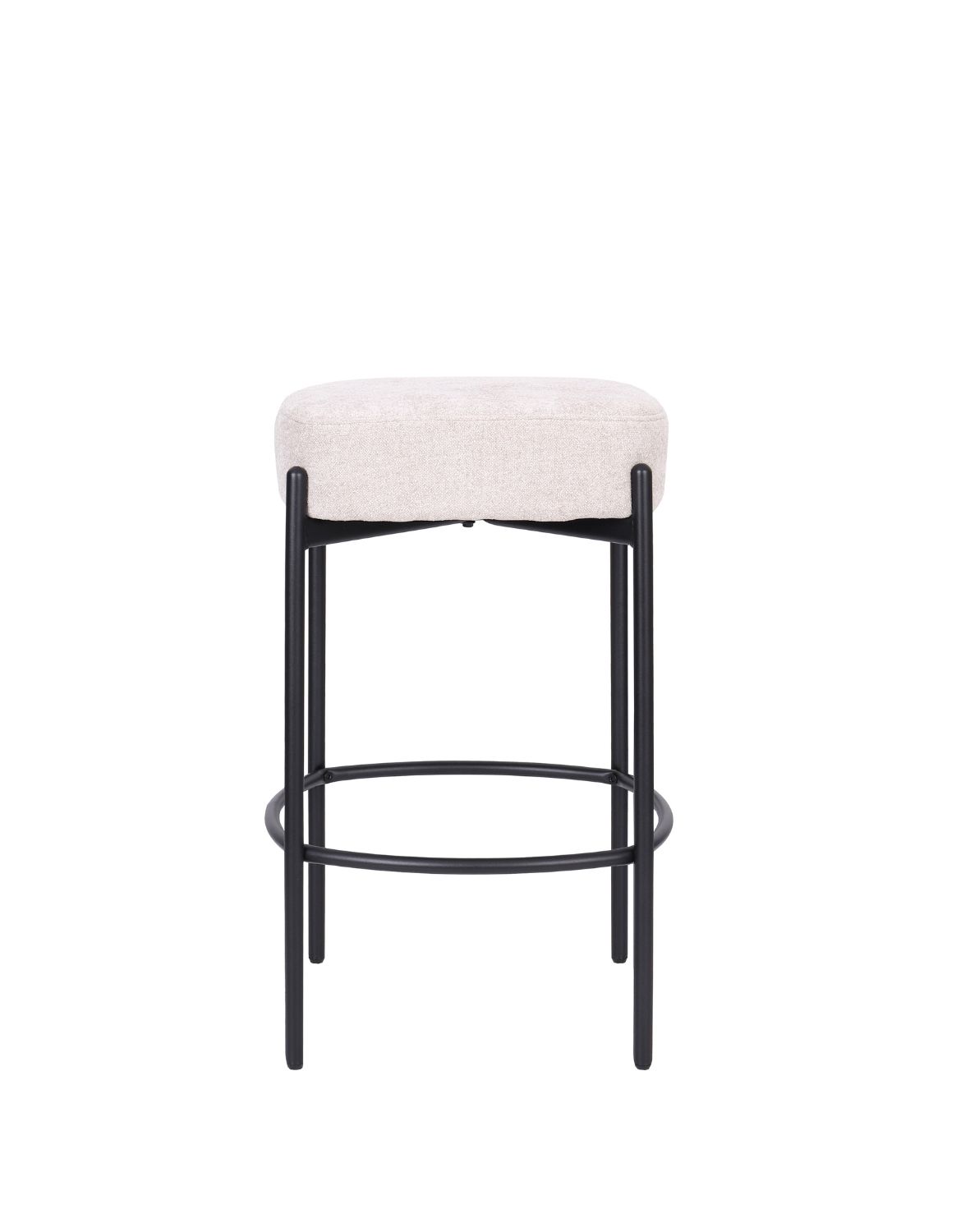 kwadratowy hoker do kuchni z podnóżkiem dolly, beż