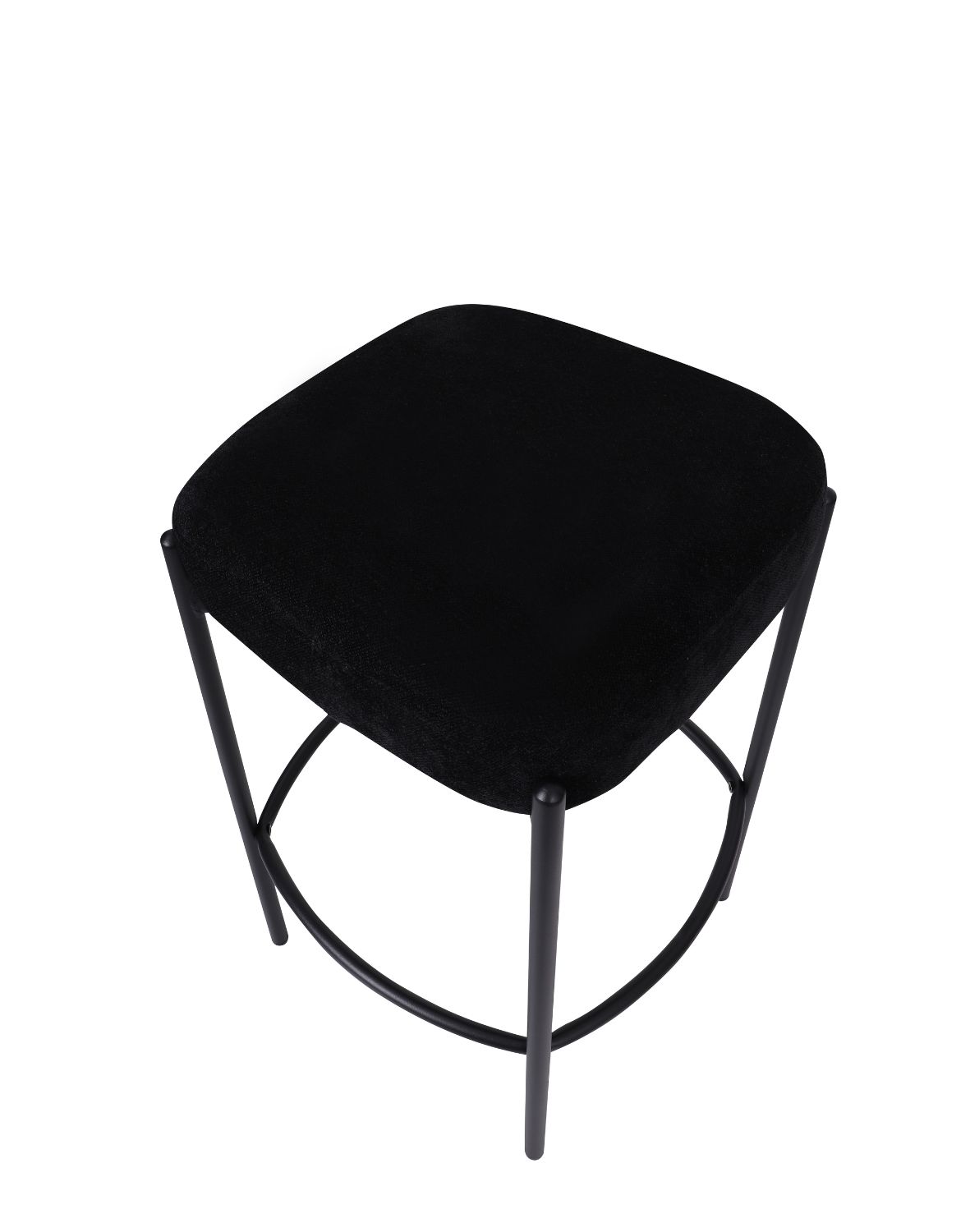 kwadratowy hoker do kuchni z podnóżkiem dolly, czarny