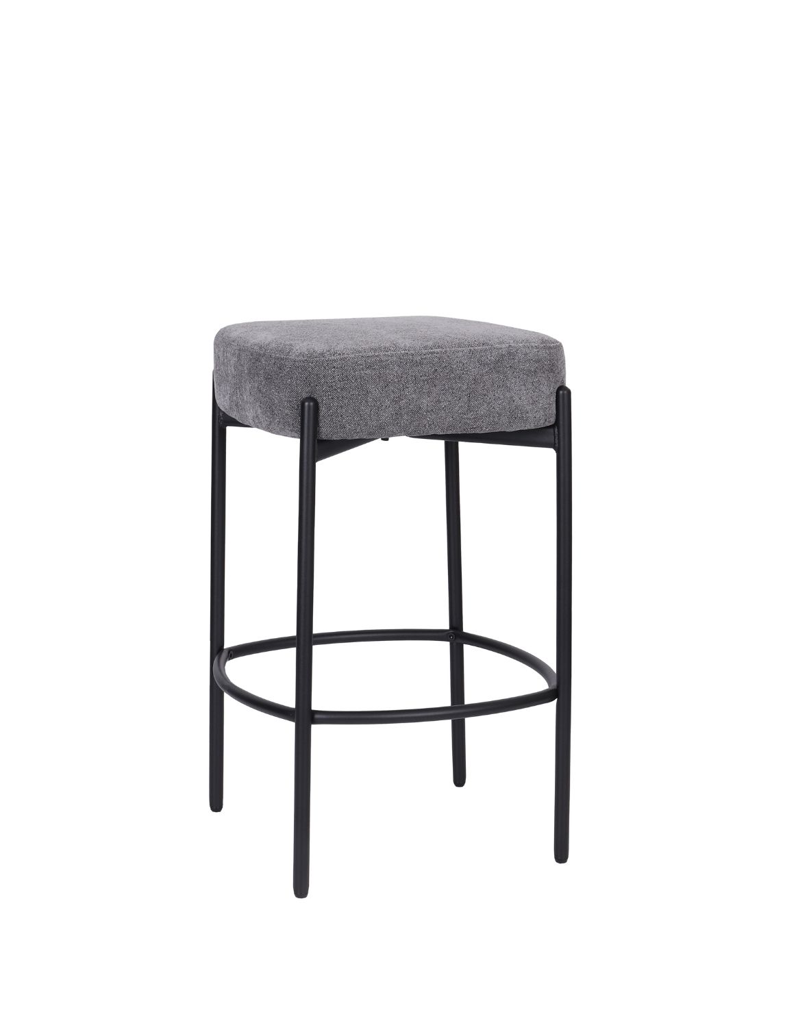 kwadratowy hoker do kuchni z podnóżkiem dolly, szary