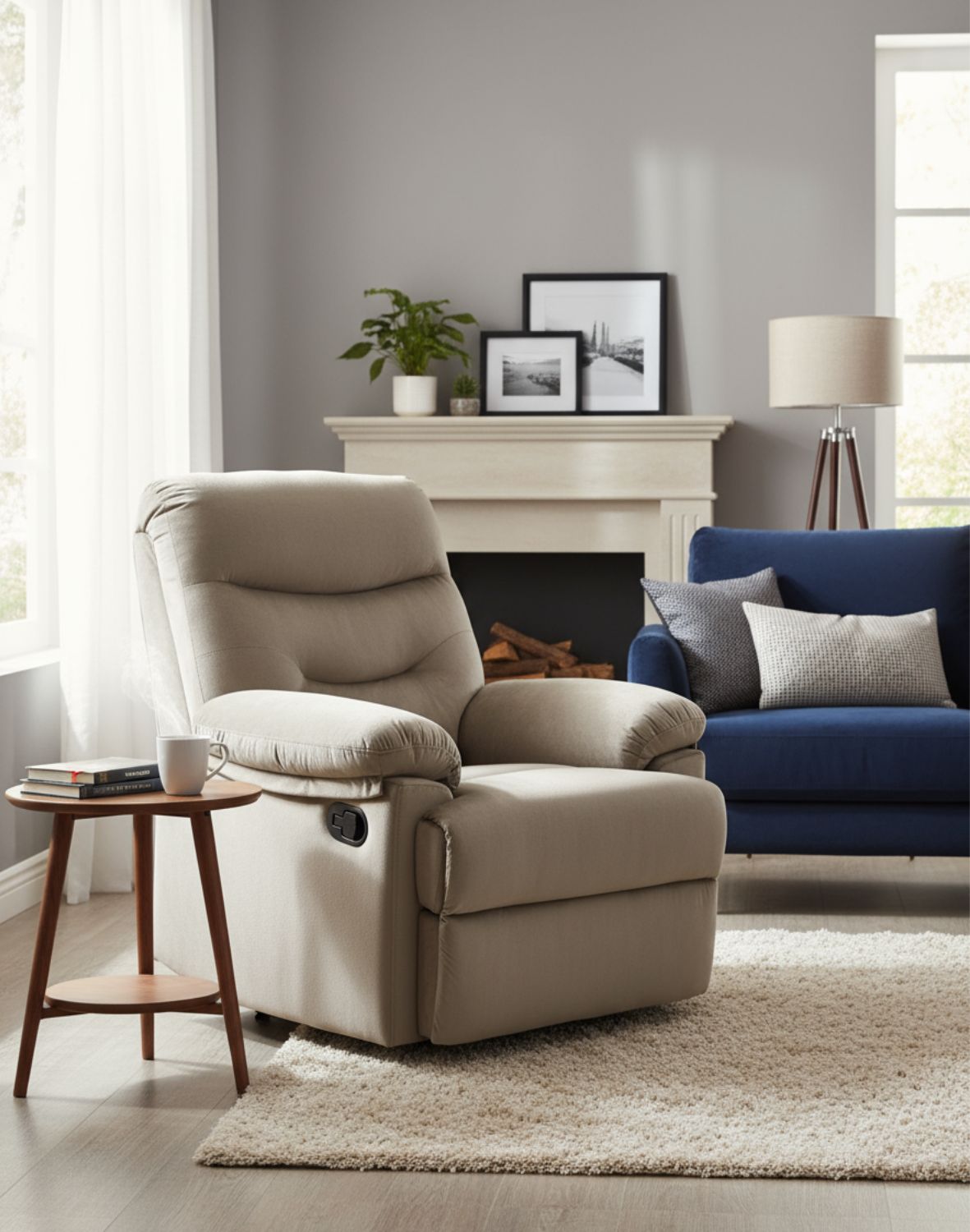 fotel rozkładany z funkcją relax drager, beżowy