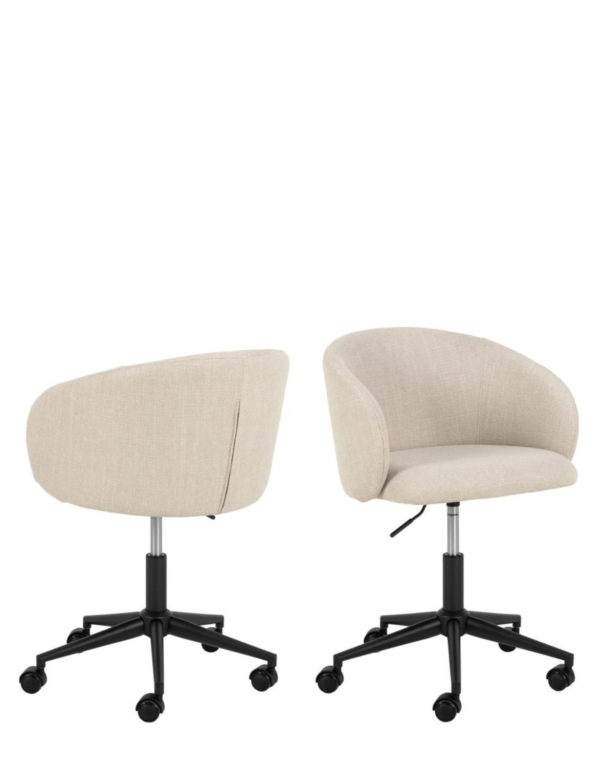 krzesło biurowe eleanor, beżowe, regulowane i obrotowe (08034)