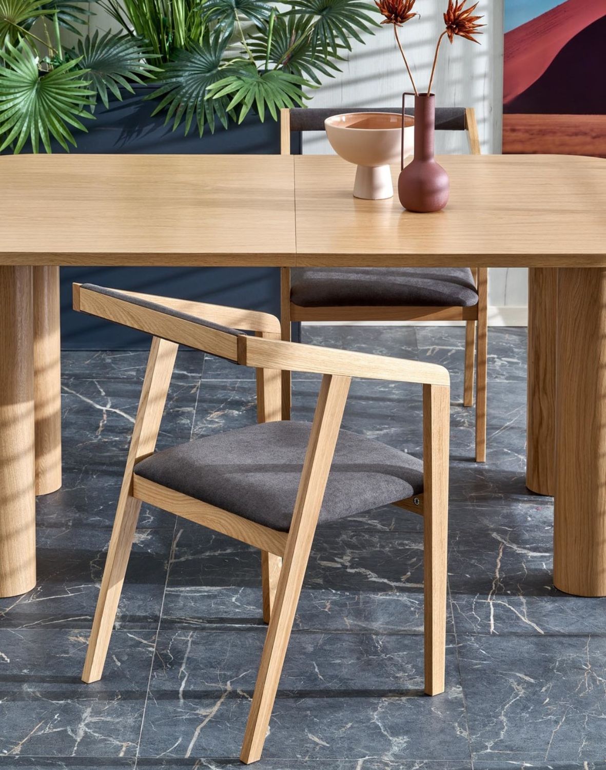 stół rozkładany elefante, prostokątny 160-240x100, dąb naturalny