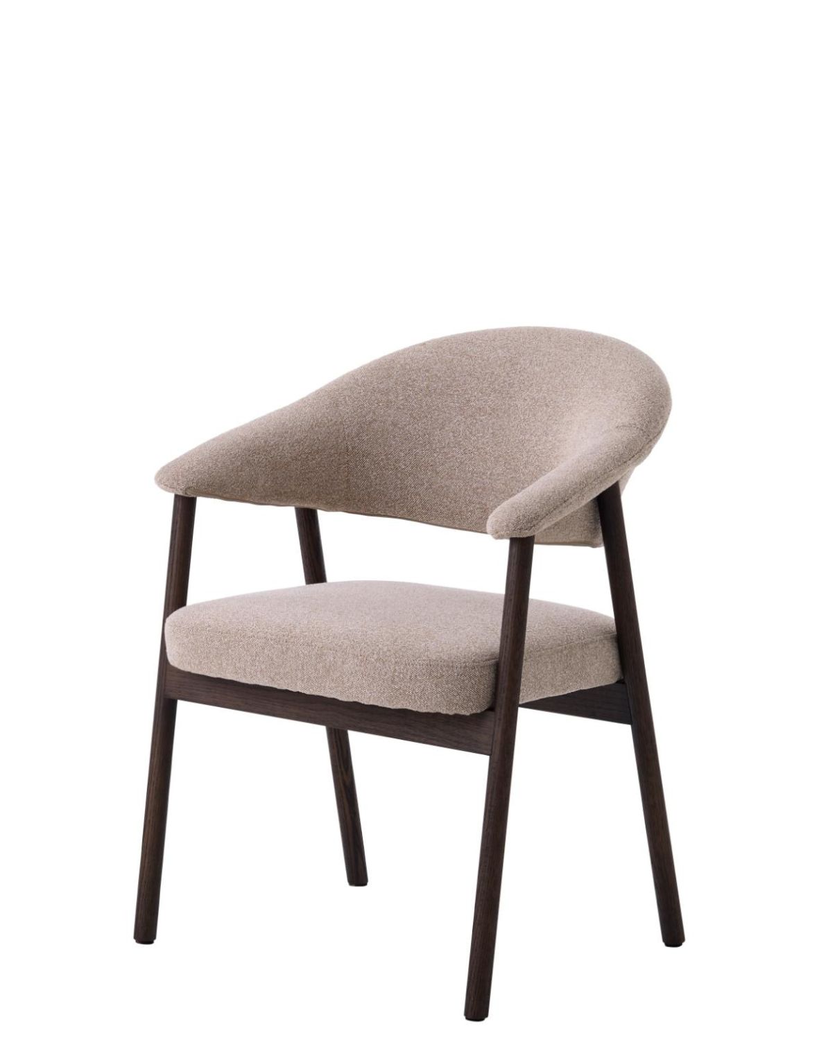 fotel tapicerowany elk, dębowe nogi w odcieniu ciemnej kawy (56160201)