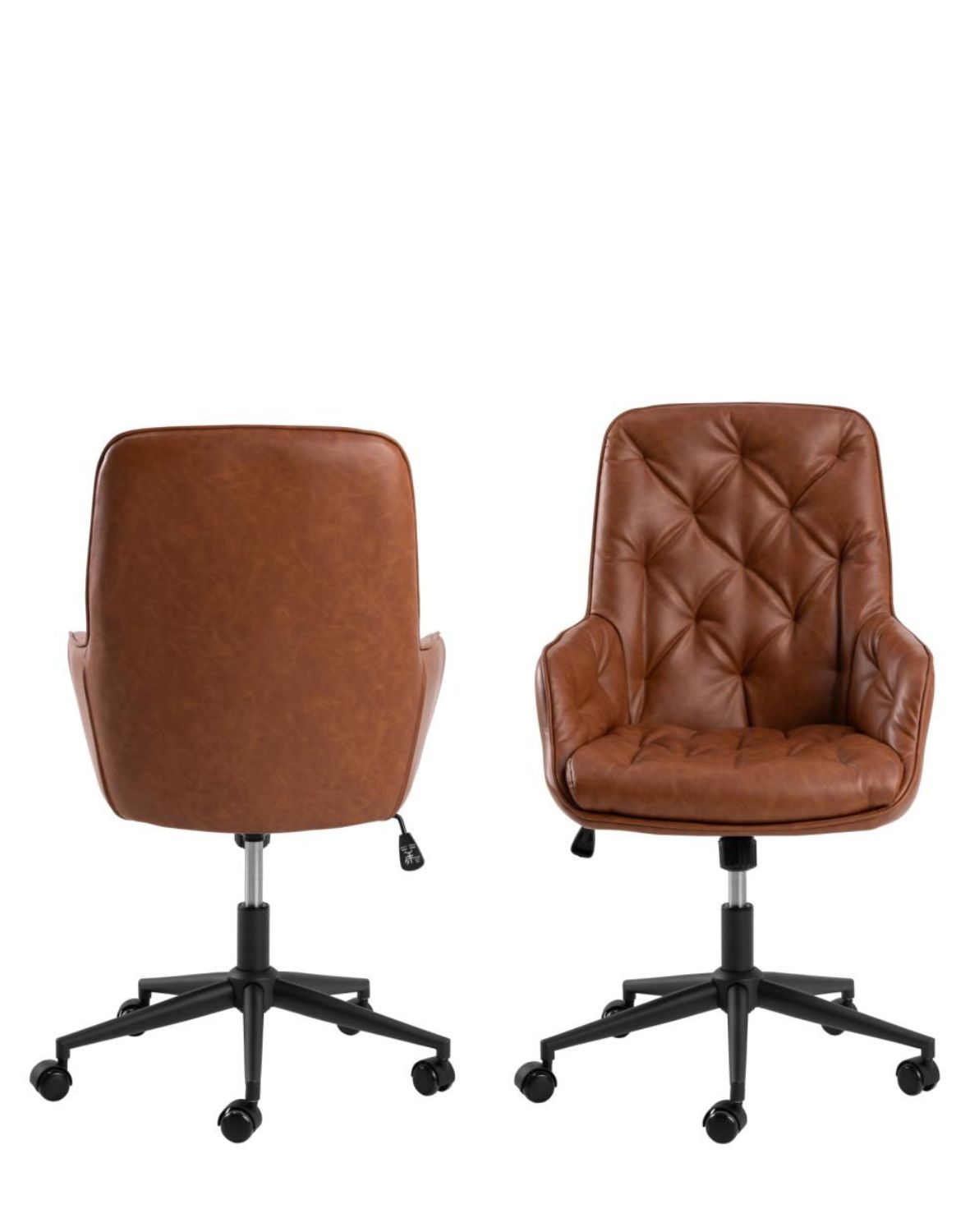 krzesło biurowe erik, ekoskóra, regulowane, z pikowaniem (09073)