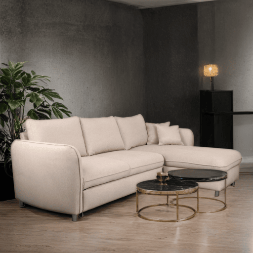 narożnik welurowy rozkładany evola z funkcją spania