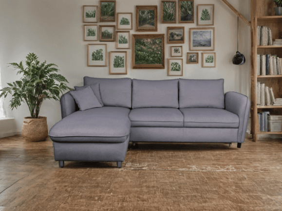 narożnik welurowy rozkładany evola z funkcją spania