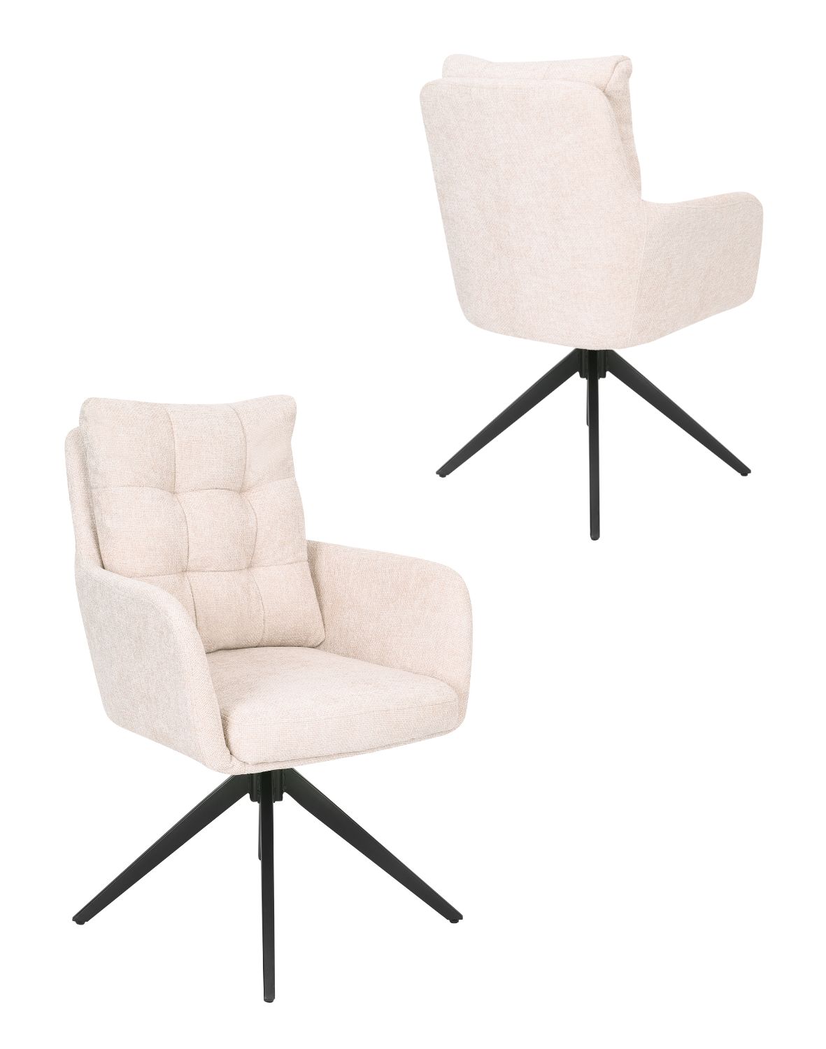 krzesło obrotowe z podłokietnikami fioro, beżowe