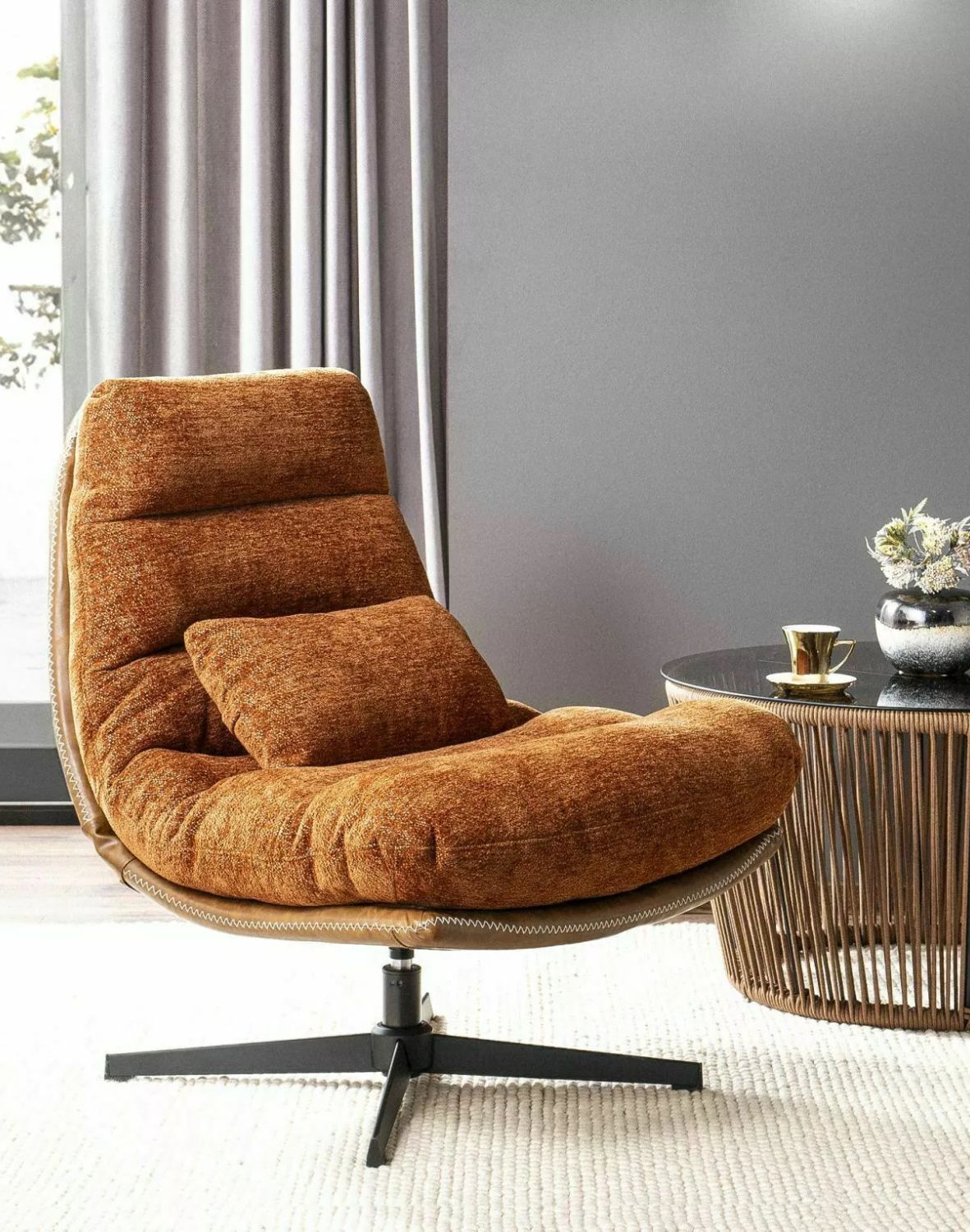 fotel obrotowy felicia raven cynamon